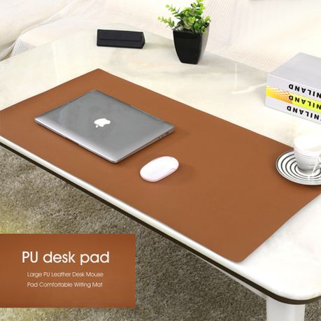 Leather Desk Pad Large Portable Desk Mat - Brown