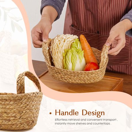 Chenshia 4Pc Straw Handwoven Storage Basket Set