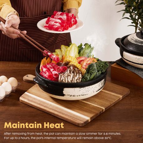 Chenshia Natural Clay Casserole Pot - Handmade Ceramic Cooking Dutch Oven