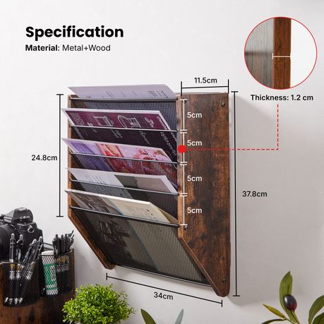 Chenshia Wire Mesh Wall File Organiser - Multi-Use Hanging Storage Solution