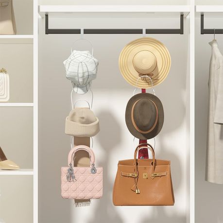 Over-Door Hat & Bag Rack Organiser - 2 Pack