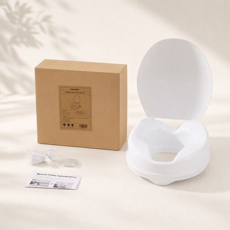 Raised Toilet Seat 10cm Elevated Riser Tool Free Bathroom Support