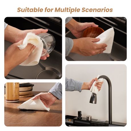 Chenshia 4-Pack Reusable Bamboo Paper Towel Cleaning Dish Cloth