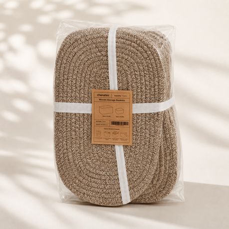Chenshia 5-Piece Cotton Woven Storage Organiser Bins