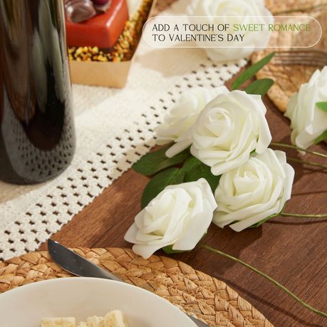 50Pc Artificial Roses Soft Foam DIY Wedding Bouqet Party Decor