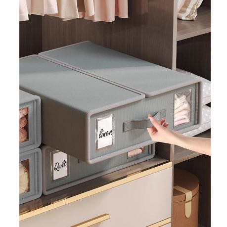 Chenshia Bed Sheet Organiser Set Foldable Linen Closet Organizer Storage - 4 pack