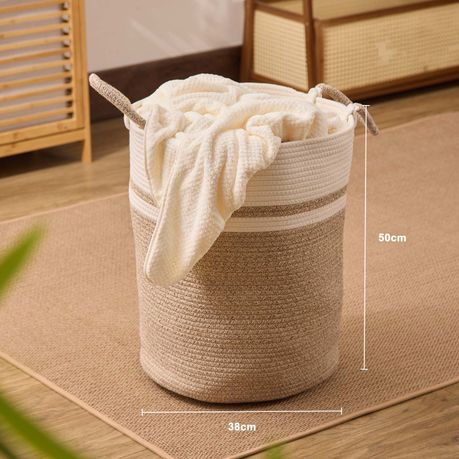 Laundry Hamper - Woven Cotton Jute Basket