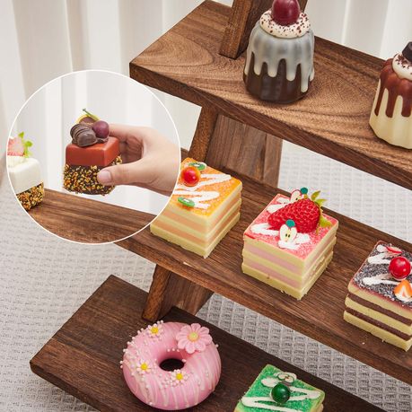 Chenshia 4-Tier Wooden Cupcake Stand Party Dessert Riser Table Display Shelf
