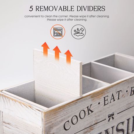 Wood Resturant Home Kitchen Utensil Storage Fork Knife Organiser