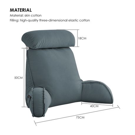 Bed Reading Pillow with Arm Support & Side Pockets