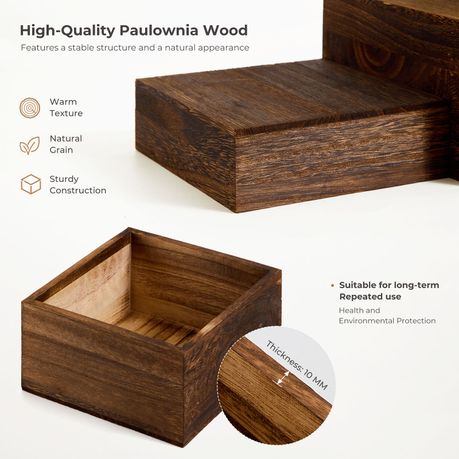 Wooden Dessert Display Riser Set | 3 Sizes (3 Pack)