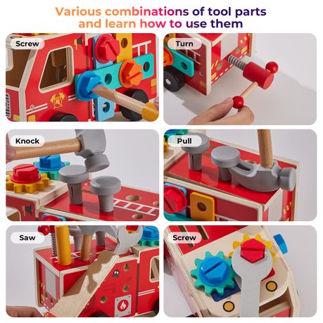 Montessori Wooden Toolbox Toy Set - Learning Toy Ages 3-4+