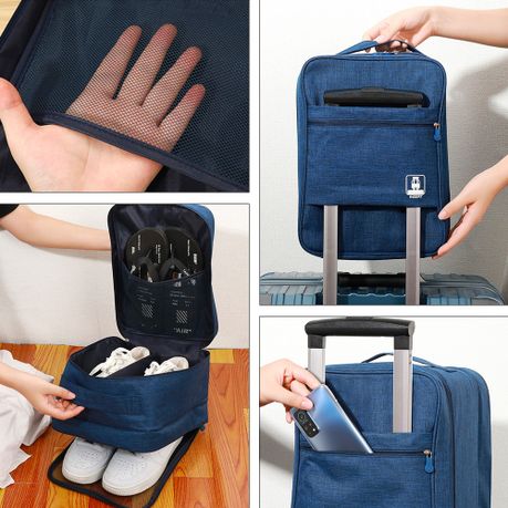 3-Layer Travel Shoe Organizer Bag - Grey