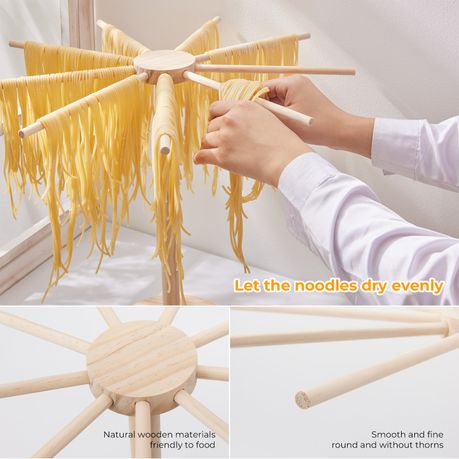 Pasta Drying Rack 9-Handle Noodle Maker Kitchen Tool - Collapsible