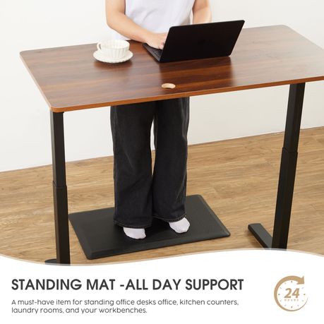 Black Anti-Fatigue Kitchen Floor Mat 75x44cm
