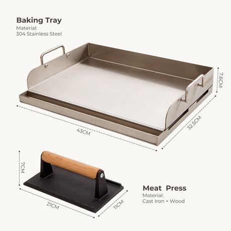 304 Stainless Steel Braai Flat Top Griddle Pan