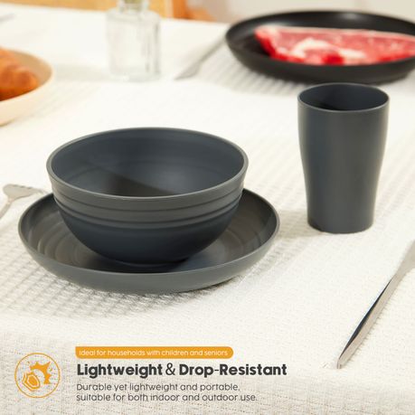 Chenshia 16Pc Wheat Straw Dinnerware Set - Camping & Picnic Tableware