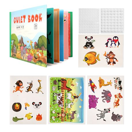 Kiddies Montessori Picture & Puzzle Stickers Quiet Book Animals