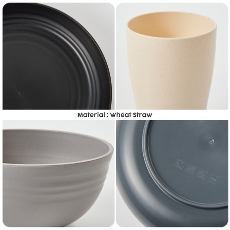 Chenshia 16Pc Wheat Straw Dinnerware Set - Camping & Picnic Tableware