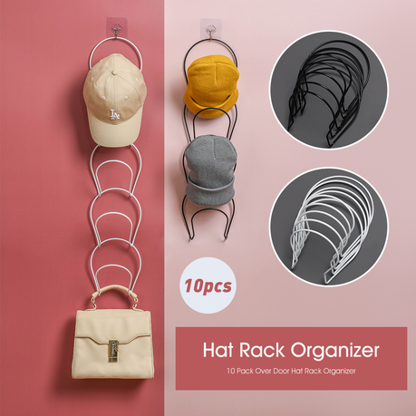 Over-Door Hat & Bag Rack Organiser - 2 Pack
