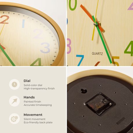 Modern Decorative Wall Clock 30cm - Colourful