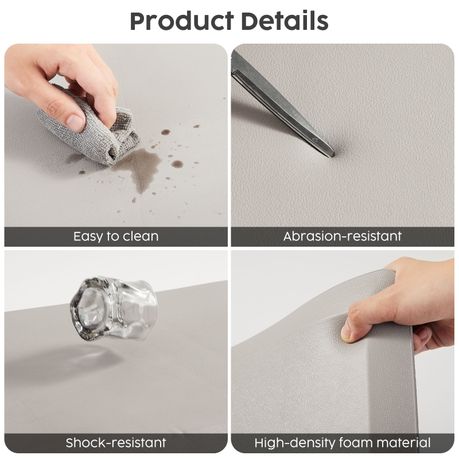 Grey Anti-Fatigue Kitchen Floor Mat 75x44cm