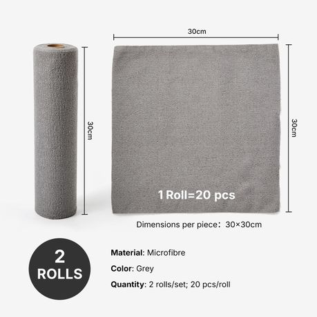 Reusable Microfiber Cleaning Dish Cloth Rolls - 40 Pack