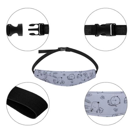 Baby Car Seat Head Support Band - Grey