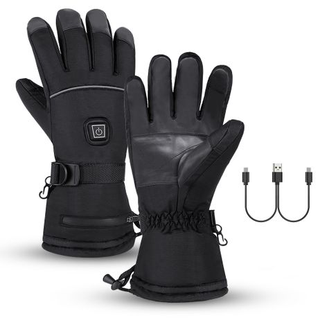 Rechargeable Heated Gloves - Touch Screen Waterproof Winter Mittens