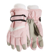 Kids Winter Gloves Waterproof Thermal Snow Ski Mittens - Pink