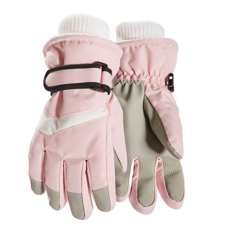 Kids Winter Gloves Waterproof Thermal Snow Ski Mittens - Pink