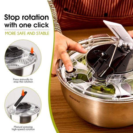 Chenshia 3.5L Steel Stainless Salad Spinner