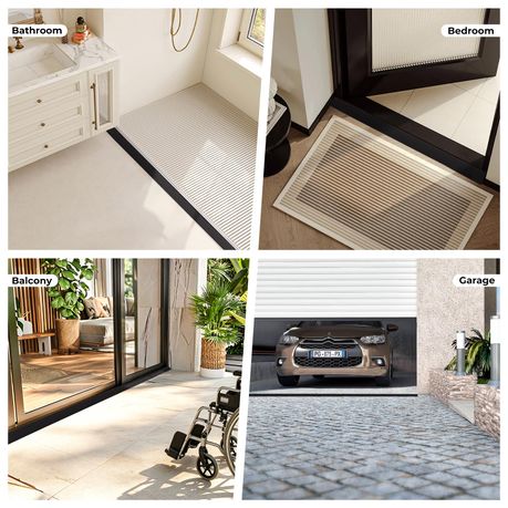 Self-Adhesive Rubber Threshold Ramp Wheelchair Assistant Ramp - 1m