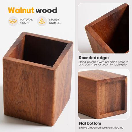 Chenshia Walnut Wood Desk Organizer - Square