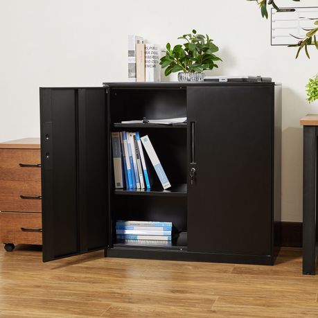 Office Steel Storage Cabinet Cupboard - Black