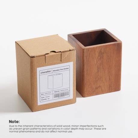 Chenshia Walnut Wood Desk Organizer - Square