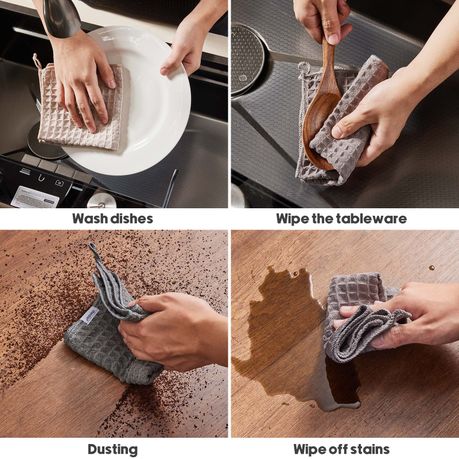 8-Pack Waffle Weave Barista Cloths Espresso Machine Cleaning Towels
