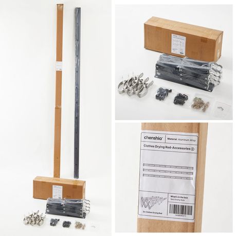 2m Wall-Mounted Aluminium Drying Rack with Windproof Clips
