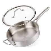304 Stainless-Steel Deep-Frying Pan with Lid