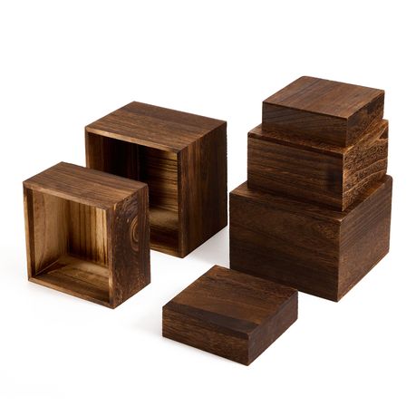Wooden Dessert Display Riser Set - 3 Sizes (6 Pack)