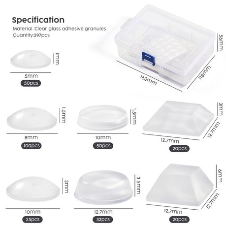 Self Adhesive Cabinet Door Bumper Rubber Feet - 297 Piece