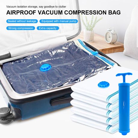 5Pc Vacuum Storage Bags with Manual Hand Pump