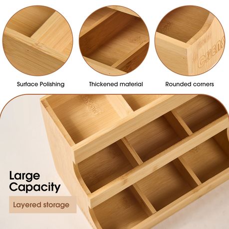 3-Layer Bamboo Storage Box Organizer