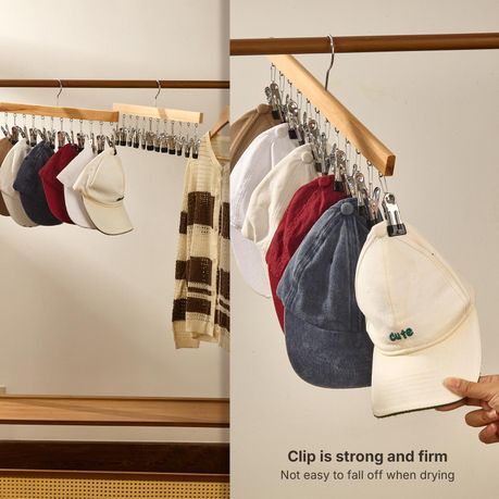Wooden Multi-Pant Hangers with Anti-Slip Clips - 2 Pack