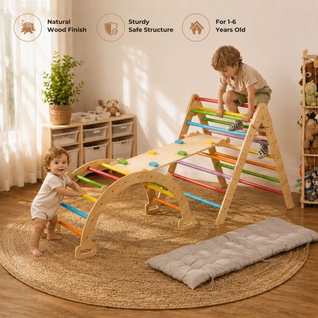 Montessori Wooden Climbing Set - Indoor Toddler Gym