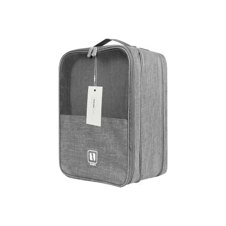 3-Layer Travel Shoe Organizer Bag - Grey