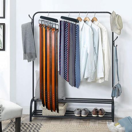 Wooden Belt Hanger with 14 Hooks (2 Piece)