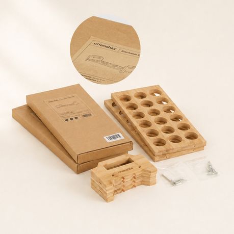 2-Tier Bamboo Stackable Egg Holder Rack | 18 Eggs per Layer