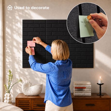 Self-Adhesive Acoustic Felt Panels | 12-Pack | 30 × 30 cm