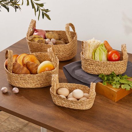 Chenshia 4Pc Straw Handwoven Storage Basket Set